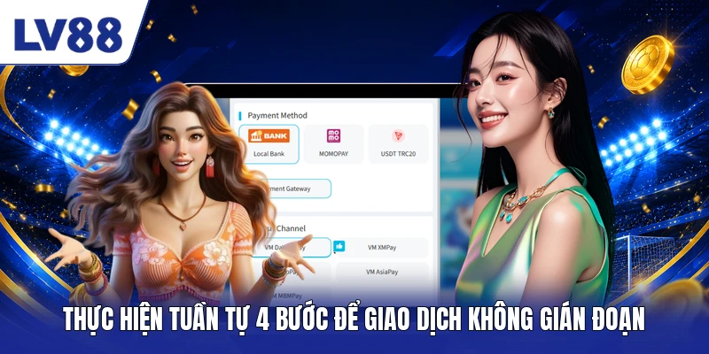 Thực hiện tuần tự 4 bước để giao dịch không gián đoạn